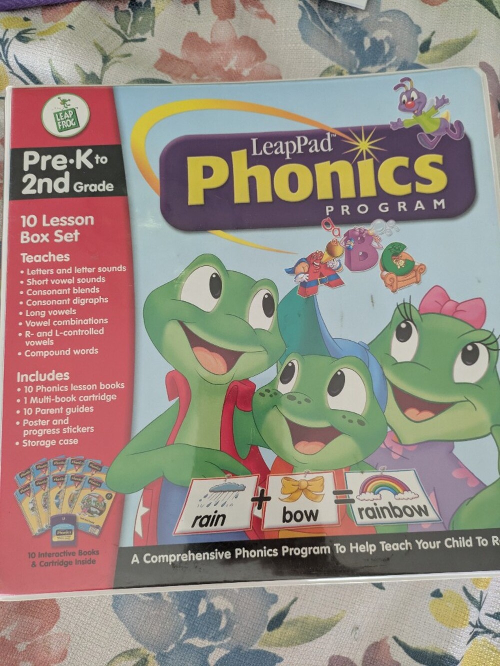 Leappad / Leapfrog Phonics Set Prek To 2nd Grade 9 Books W Storage Case